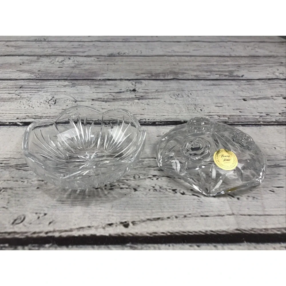 PRINCESS HOUSE LEAD CRYSTAL TRINKET BOX W/ LID # 835 2 Pc. NIB